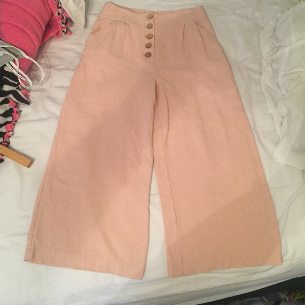 Topshop High Waisted Wide Leg Trousers